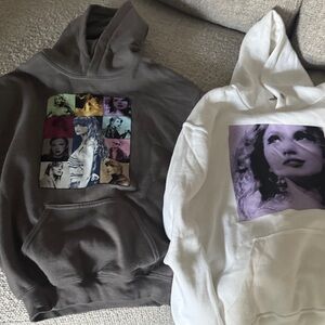 Taylor Swift Brown and White Graphic Hoodies